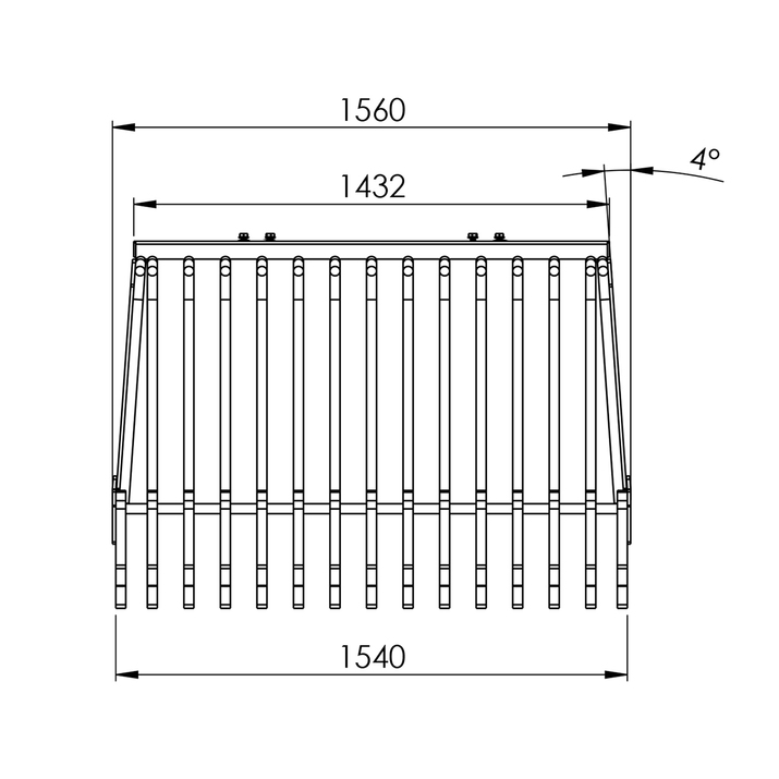 Stone sorting fork 1.5 m, bolted Euro attachment