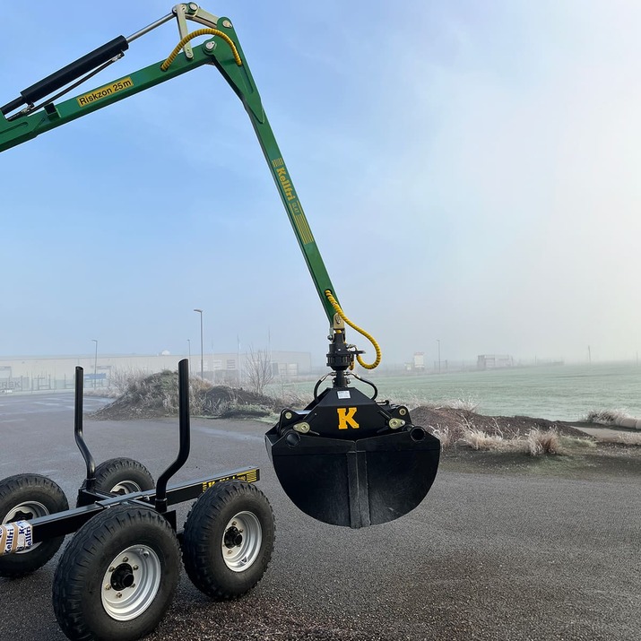 Grapple bucket for forestry trailer, 55 cm