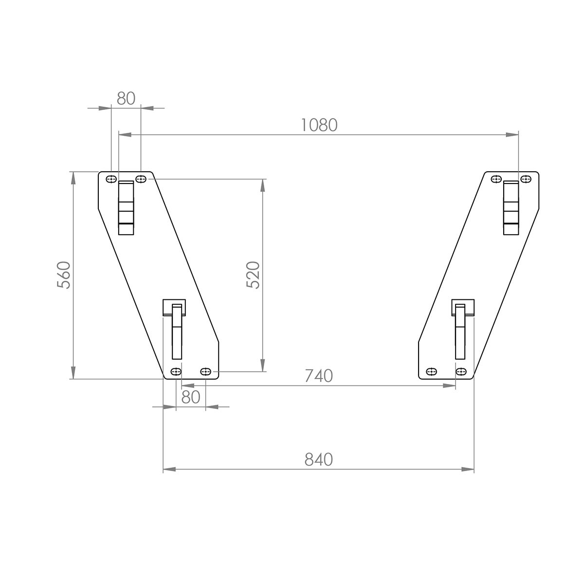 Attachment bracket fits Euro, bolt-on